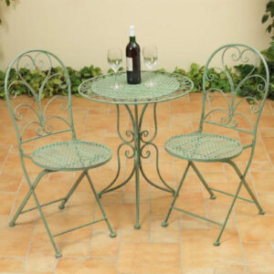 Osbourne Stanley 2 Seater Metal Round Bistro Set - Green