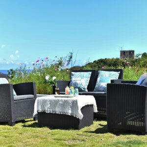 RC Faro 4 Seater Plastic Conversation Set With Storage - Black