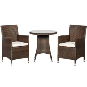RC Nevada 2 Seater Rattan Bistro Set - Brown