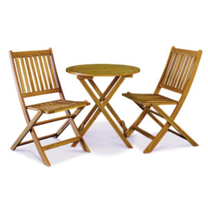 RC York 2 Seater Bistro Set With Folding Chairs