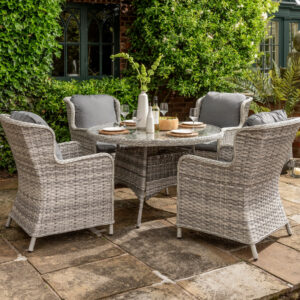 Rosella 4 Seater Round Rattan Dining Set