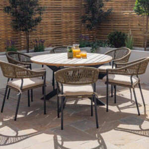 MZ Bali 6 Seater Rope Round Dining Set