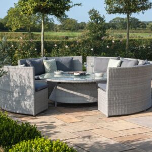 MZ Ascot Round Sofa Dining Set with Rising Table