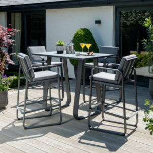 Blackbird 4 Seater Aluminium Bar Set - Grey