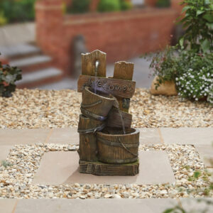 La Hacienda Fence Post Pours Water Feature