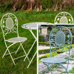 Osbourne Diamond 2 Seater Metal Round Bistro Set - Vintage Green