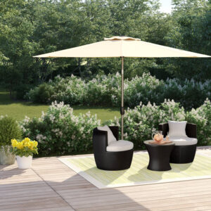 RC 2.5m Crank And Tilt Parasol With Brushed Aluminium Pole - Grey
