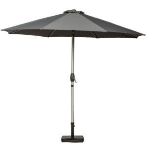 RC 3m Crank And Tilt Parasol With Brushed Aluminium Pole - Grey