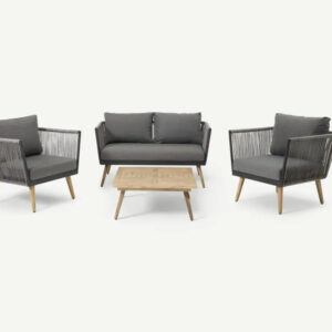 RC Milan 4 Seater Rope Weave Rattan Dining Set