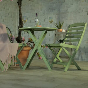 RC Porto 2 Seater Wooden Folding Bistro Set - Green