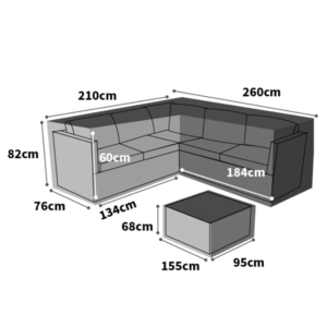 Ultimate Protector Corner Sofa Set Cover - Right Side Long - Medium - Charcoal