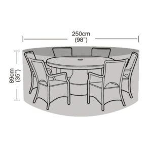 Super Tough 6-8 Seater Round Furniture Set Cover - Green