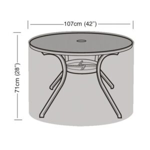 Premium Super Tough 4 Seater Round Table Cover - Black