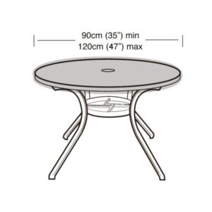 Premium Super Tough 4-6 Seater Round Table Top Cover - Black