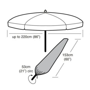 Premium Super Tough Small Parasol Cover - Black
