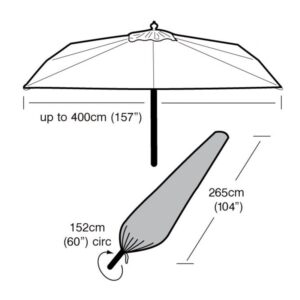 Premium Super Tough Giant Parasol Cover - Black