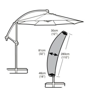 Premium Super Tough Sail Parasol Cover - Black
