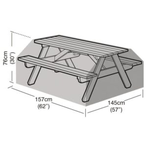 Premium Super Tough 6 Seater Picnic Table Cover - Black