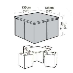 Premium Super Tough 4 Seater Large Cube Set Cover - Black