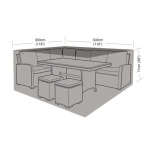 Premium Super Tough Large Square Casual Dining Set Cover - Black