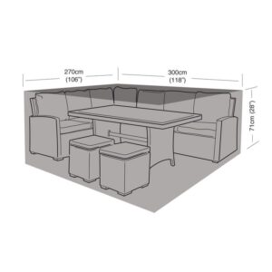 Premium Super Tough Large Casual Dining Set Cover - Black