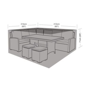 Super Tough Compact Square Casual Dining Set Cover - Black
