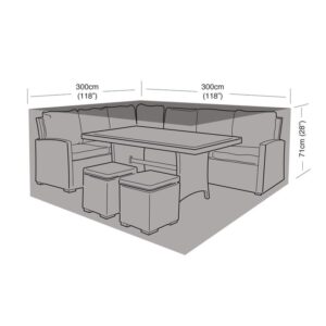 Super Tough Large Square Casual Dining Set Cover - Black