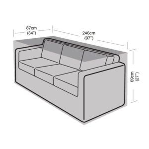 Super Tough 3 Seater Small Sofa Cover - Black