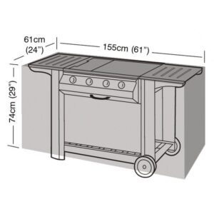 Super Tough Large Flatbed Barbecue Cover - Black