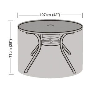 Super Tough 4 Seater Round Table Cover - Black