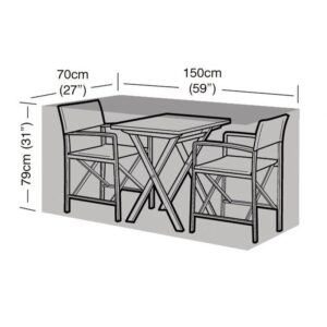 Super Tough 2 Seater Large Bistro Set Cover - Black