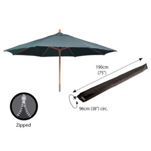 Classic Protector 6000 Extra Large Parasol Cover With Zip - Black
