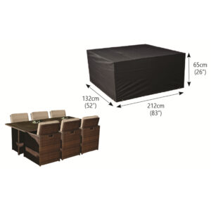 Classic Protector 6000 Modular 6 Seater Rectangular Cube Set Cover - Black