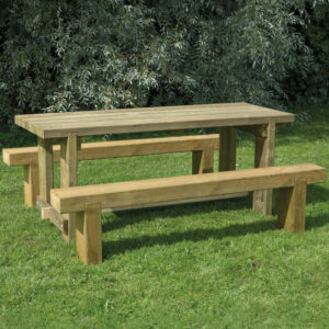 Hartwood 1.8m Refectory Table & Sleeper Bench Set