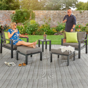 Hex Living Tutbury 2 Seater Aluminium Companion Set - Grey