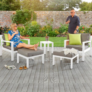 Hex Living Tutbury 2 Seater Aluminium Companion Set - White