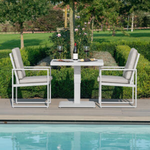 MZ Amalfi Bistro Set with Rising Table - White