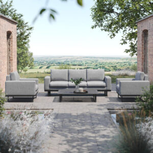 MZ Ethos 5 Seater Outdoor Fabric Sofa Set - Grey