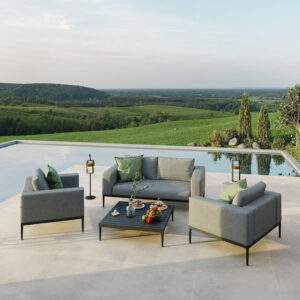 MZ Eve 4 Seater Outdoor Fabric Sofa Set - Grey