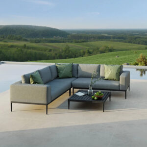 MZ Eve 5 Seater Outdoor Fabric Sofa Group - Grey