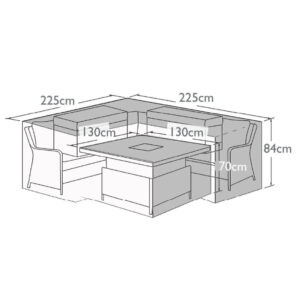 MZ Large Square Corner Dining Sofa Set Outdoor Cover