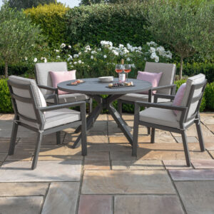 MZ New York 4 Seater Aluminium Round Dining Set