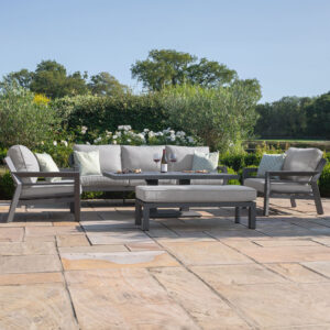 MZ New York 7 Seater Aluminium Sofa Set with Rising Table