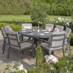 MZ New York 8 Seater Aluminium Oval Dining Set