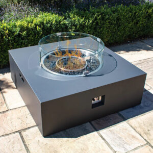 MZ Square Gas Fire Pit Coffee Table - Charcoal