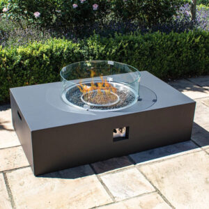 MZ Rectangle Gas Fire Pit Coffee Table - Charcoal