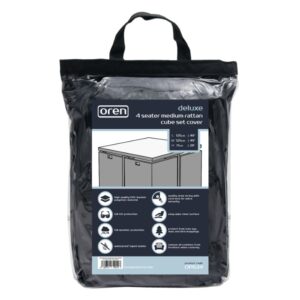 Deluxe - 4 Seater Rattan Cube Set Cover - Medium - 125cm