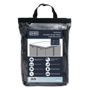 Deluxe - 4 Seater Rattan Cube Set Cover - Large - 135cm