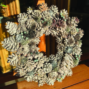 Osbourne Blue Berries Pinecone Christmas Wreath - 34cm