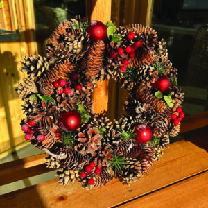 Osbourne Frosted Red Berry Christmas Wreath - 35cm
